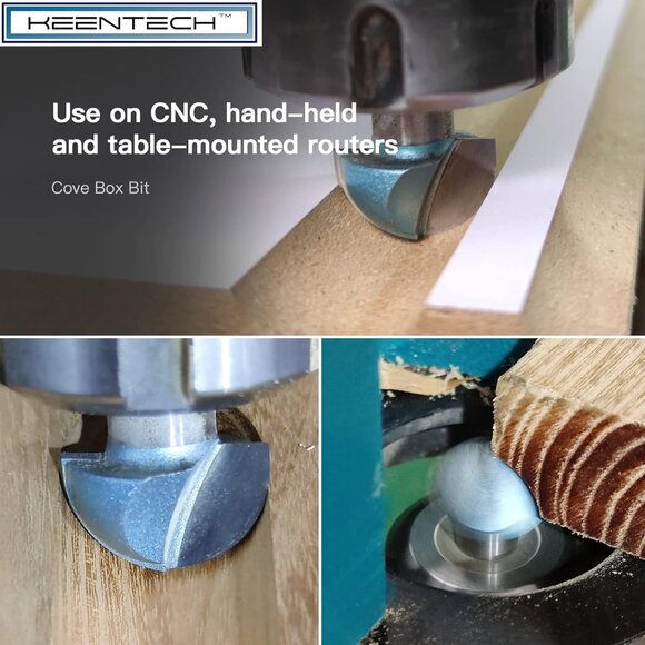 Core Box Router Bit, 1/2" Shank Round Nose Bit for Woodworking, Industrial-Grade - Picture 4 of 5